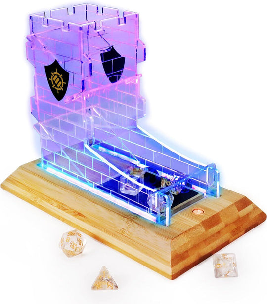 Enhance Tabletop: LED Dice Tower and 7pc Clear Dice Set