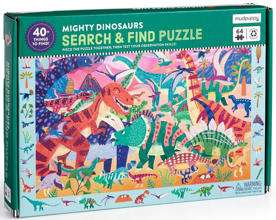 Mudpuppy: Mighty Dinosaurs - 64 Piece search and find Puzzle