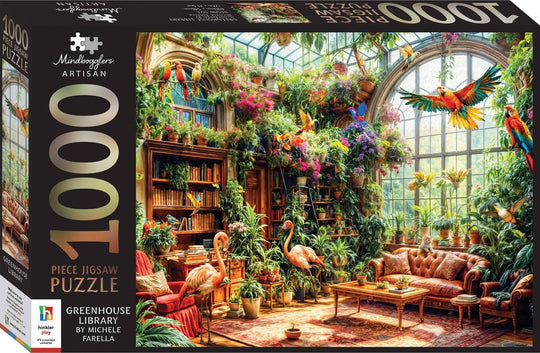 Hinkler: Mindbogglers Artisan - Greenhouse Library Puzzle (1000pc Jigsaw)
