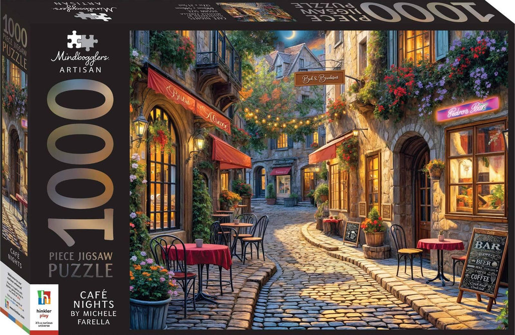 Hinkler: Mindbogglers Artisan - Cafe Nights Puzzle (1000pc Jigsaw)