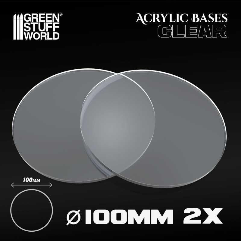 Green Stuff World: Acrylic Bases - Clear Round (2pcs, 100mm)