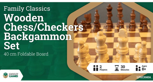LPG: Wooden Folding Chess/Checkers/Backgammon Set
