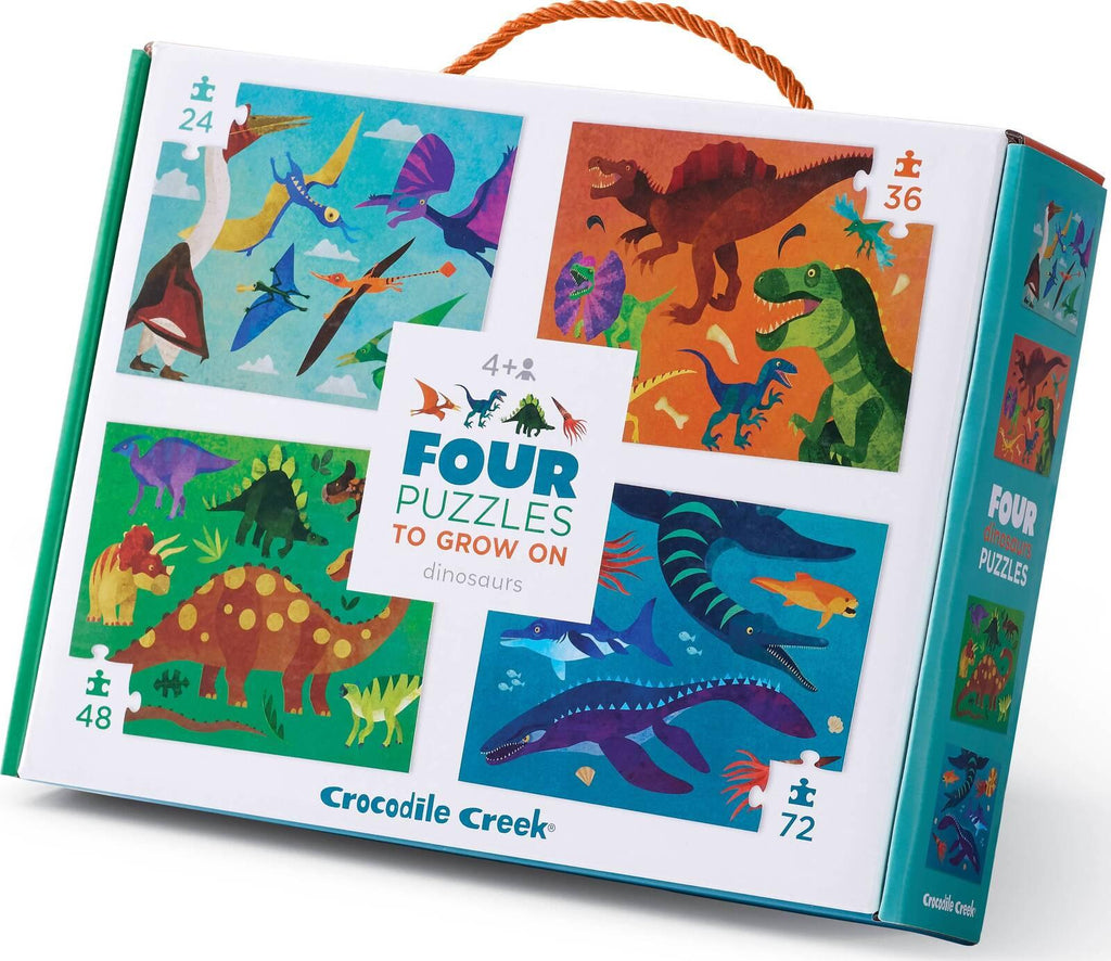 Crocodile Creek: Dinosaurs - 4-in-1 Puzzles (24pc,36pc,48pc,72pc Jigsaws)
