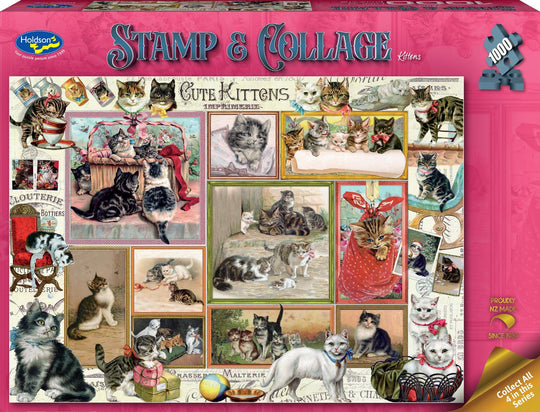 Stamp & Collage: Kittens (1000pc Jigsaw)