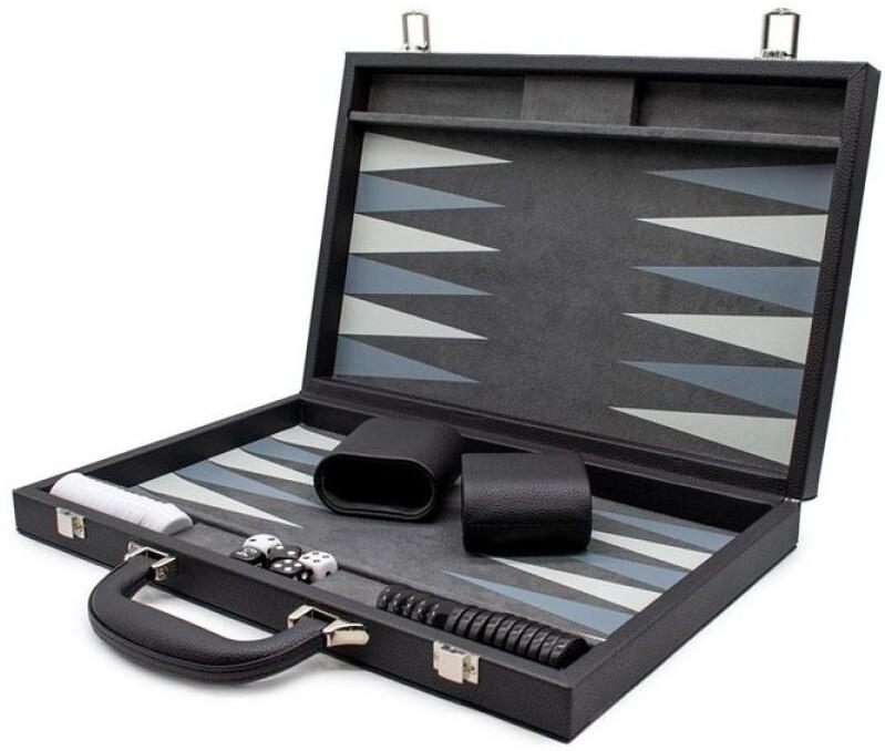 LPG: Leather Backgammon Set - Black