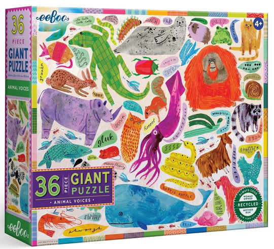 eeBoo: Giant Animal Voices - Puzzle (36pc Jigsaw)
