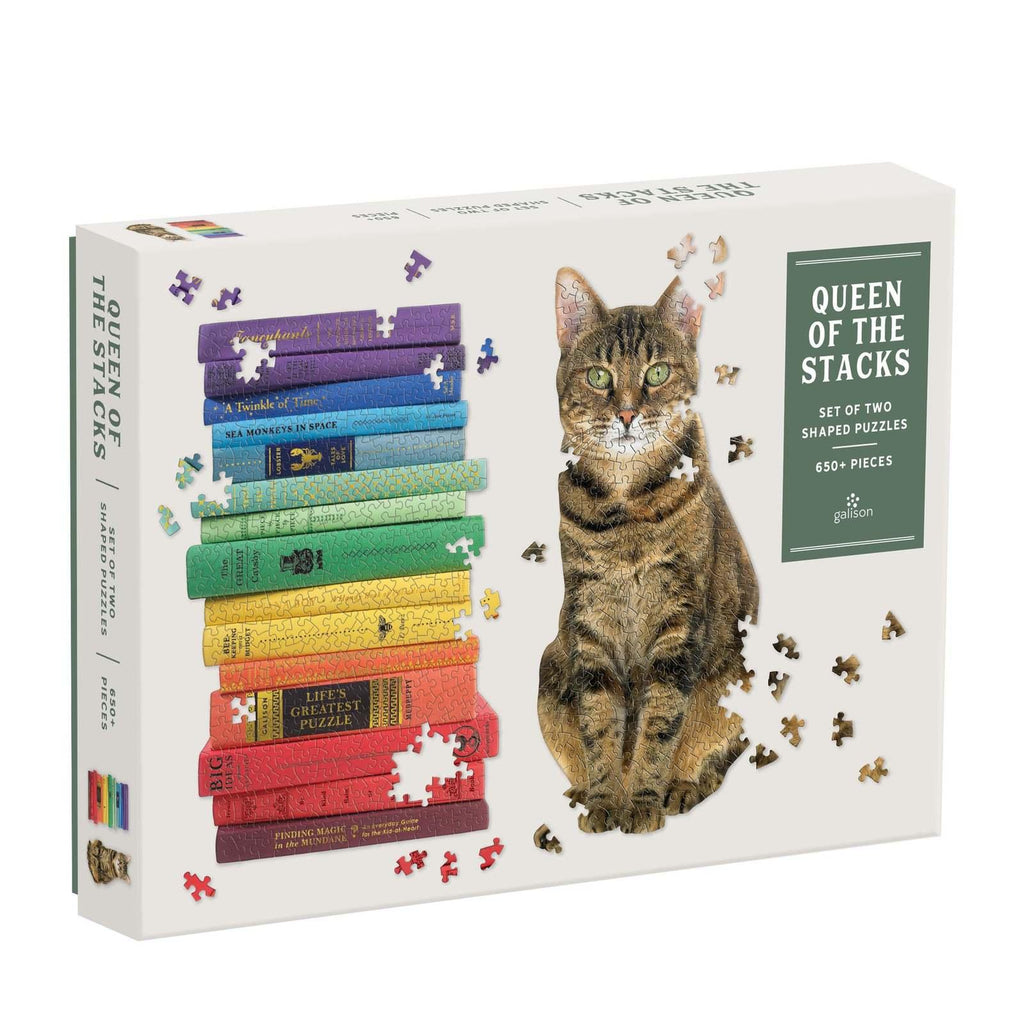 Galison: Queen of The Stacks - 2-Puzzle Set (650+pc Jigsaw)
