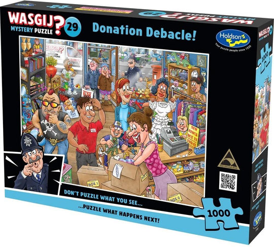 Wasgij Mystery #29: Donation Debacle Puzzle (1000pc Jigsaw)