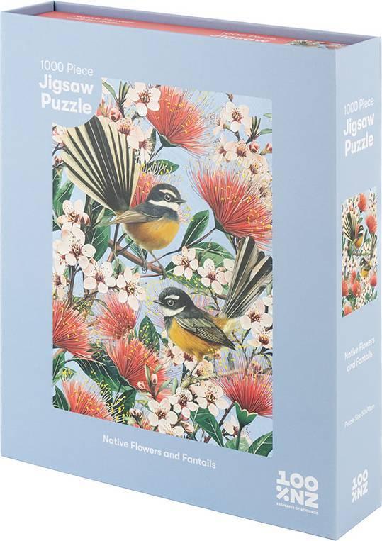 100%NZ: Native Flowers & Chatty Fantails Puzzle (1000pc Jigsaw)