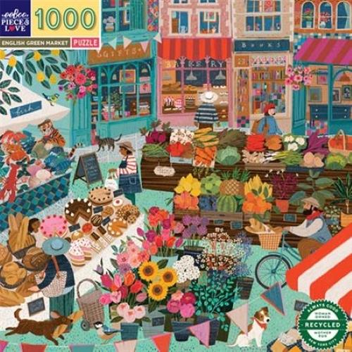 eeBoo: English Green Market - Square Puzzle (1000pc Jigsaw)