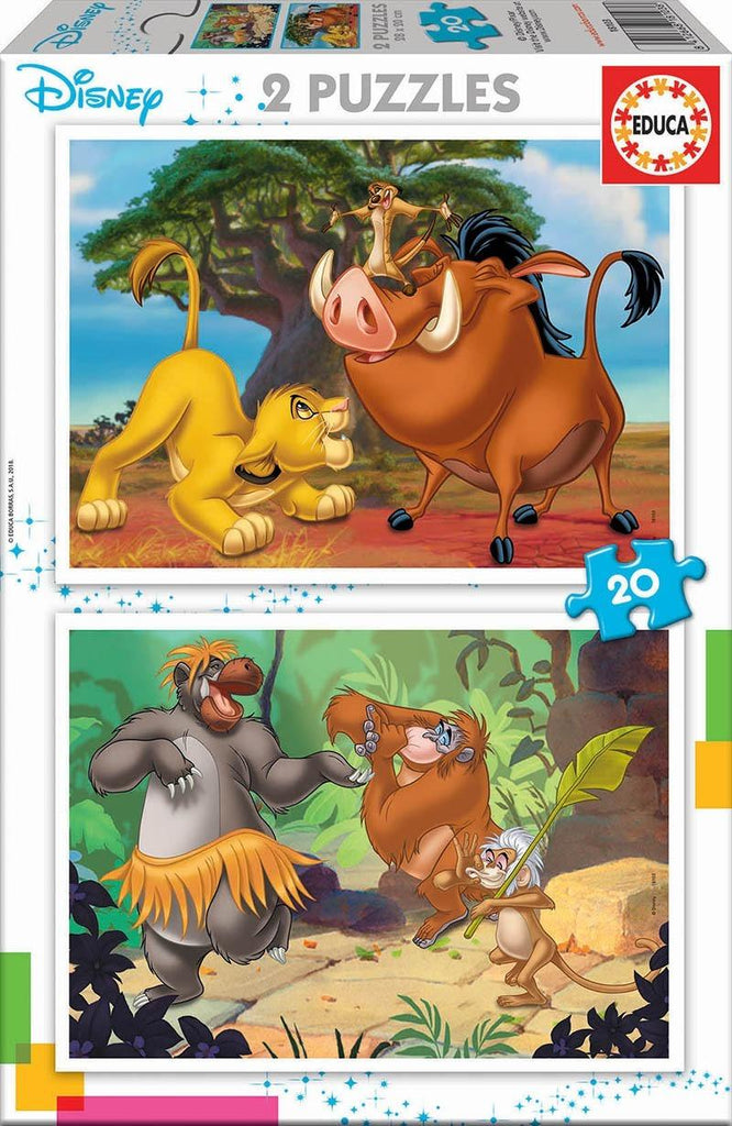 Educa: Animals Lion King and Jungle Book - Puzzles (2x20pc Jigsaws)