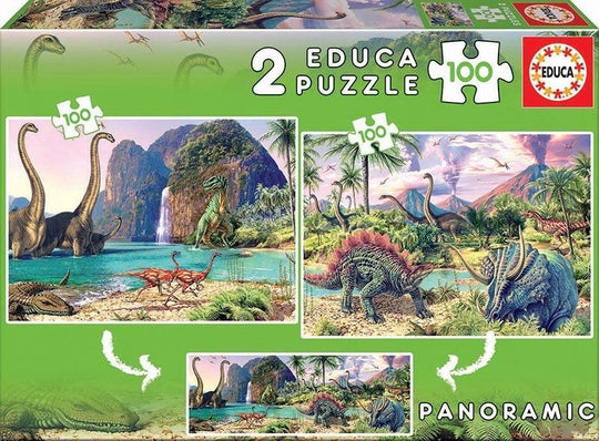 Educa: Dino World - Puzzles (2x100pc Jigsaws)