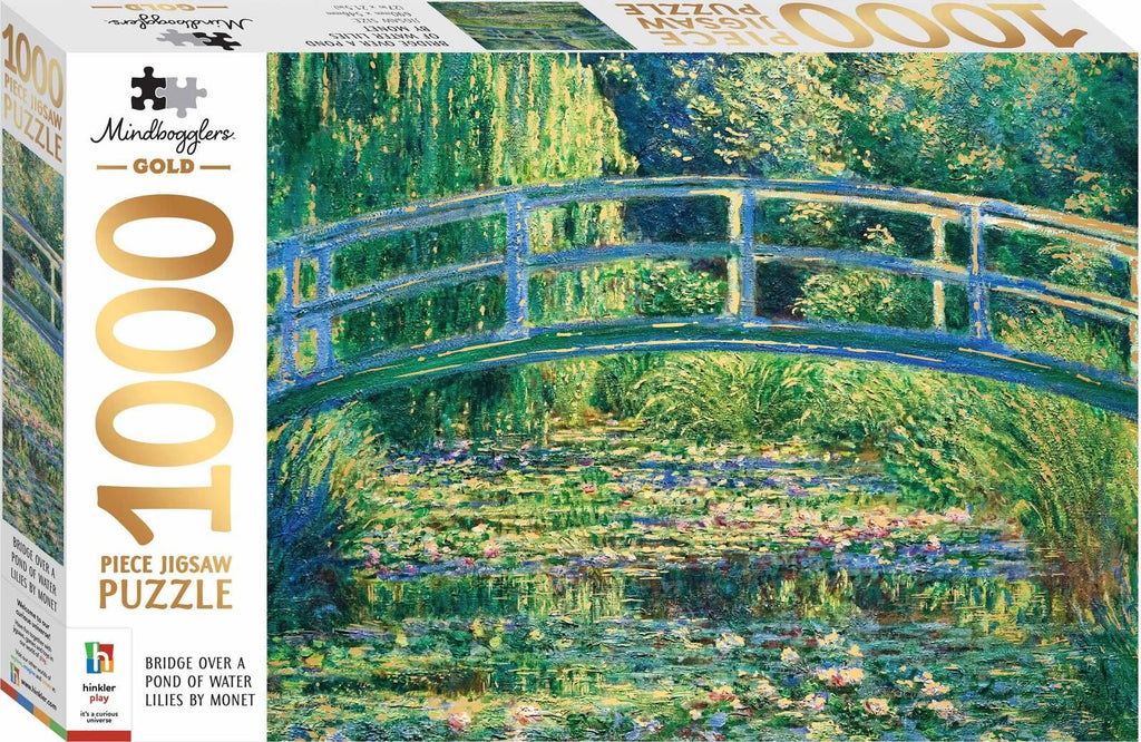 Hinkler: Mindbogglers Gold - Bridge Over a Pond of Water Lilies Puzzle (1000pc Jigsaw)