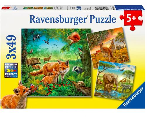 Ravensburger: Animals of the Earth (3x49pc Jigsaws)