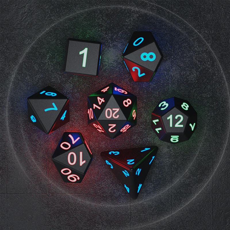 LED Polyhedral Light Up Dice Set (7 Piece Set)