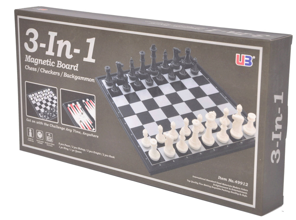 Magnetic 3 in 1 (Chess/Checkers/Backgammon) 14"