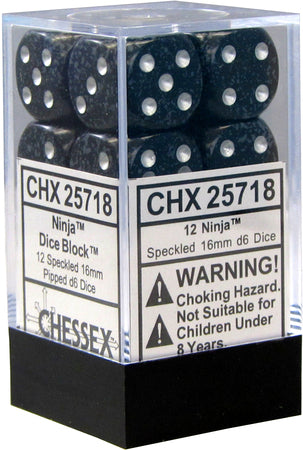 Chessex Speckled 16mm D6 Dice Block: Ninja