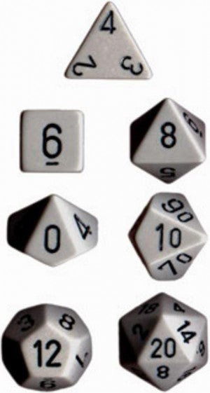 Chessex: Opaque Polyhedral Dice Set - Dark Grey/Black