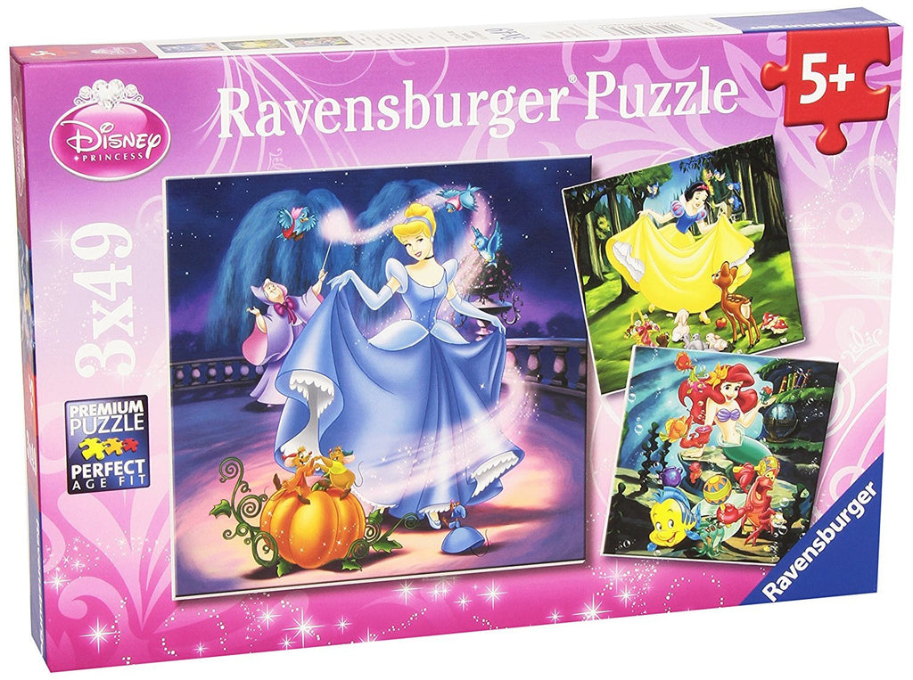 Ravensburger: Disney Princesses - Cinderella, Snow White & Ariel (3x49pc Jigsaw)