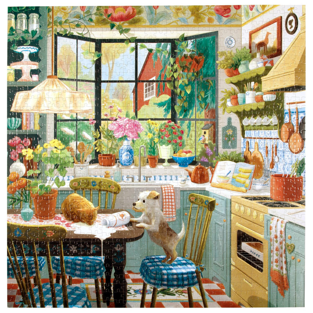 eeBoo: Springtime Kitchen - Square Puzzle (1000pc Jigsaw)