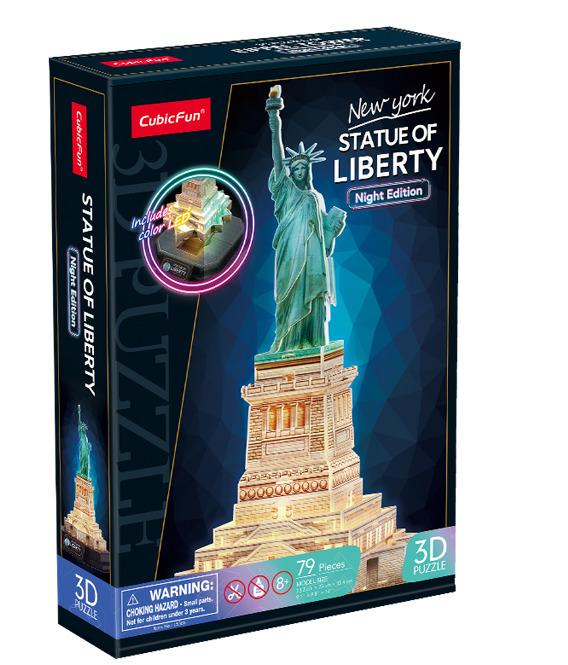 Cubic Fun: 3D Puzzle Statute of Liberty - Night Edition