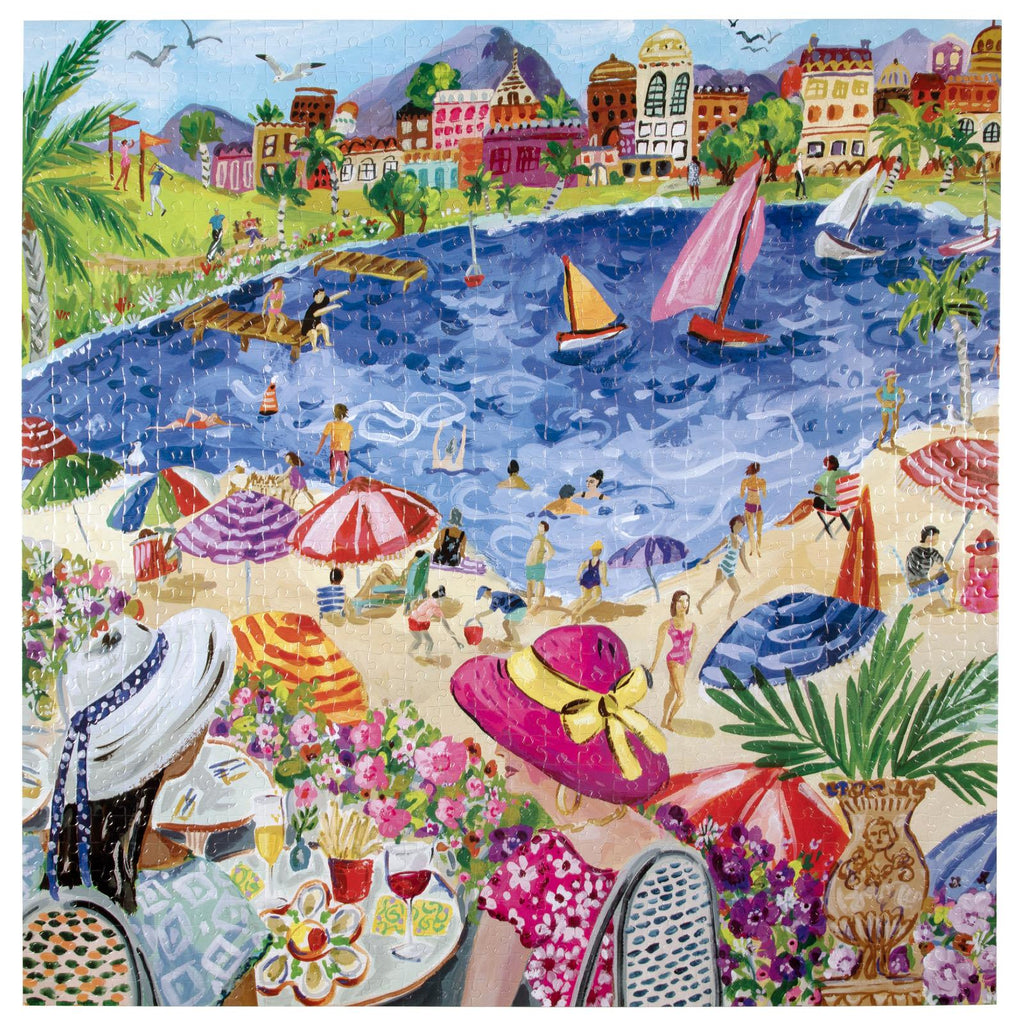 eeBoo: Lunch by the Sea - Square Puzzle (1000pc Jigsaw)