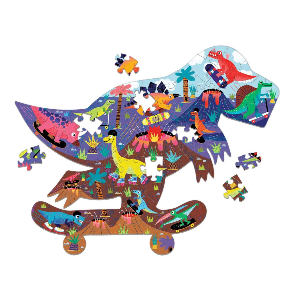 Mudpuppy: Jurassic Skatepark - Shaped Scene Puzzle (75pc Jigsaw)