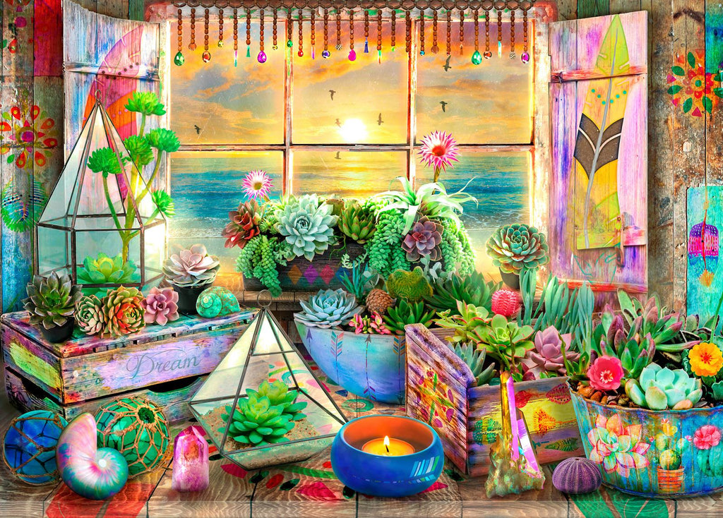 Holdson: Outside my Window - Boho Seaside View Puzzle (1000pc Jigsaw)