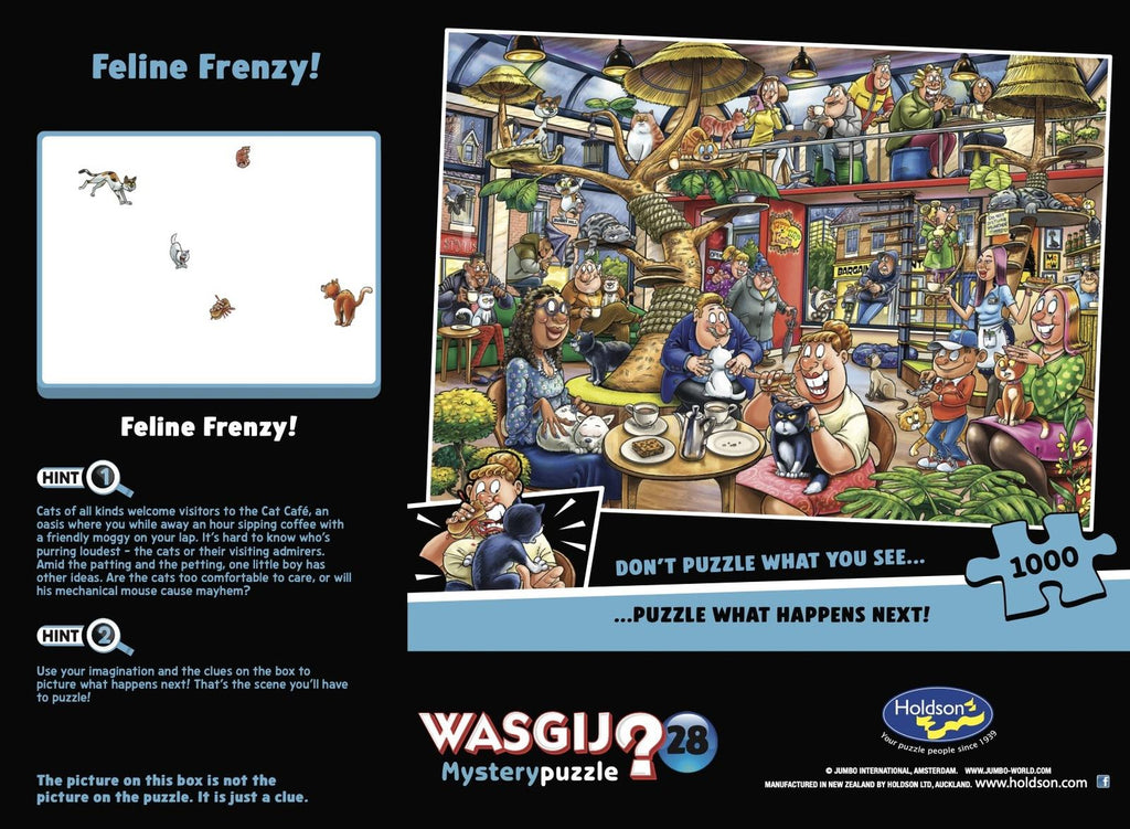 Wasgij Mystery #28: Feline Frenzy Puzzle (1000pc Jigsaw)
