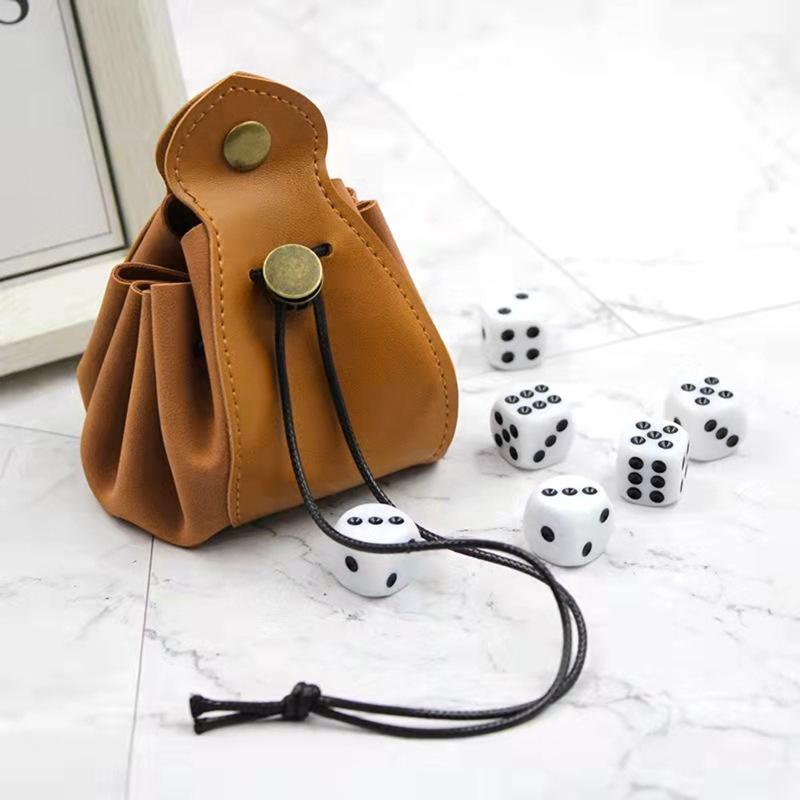 STORFEX 2-Pack Leather Dice Bag - Brown