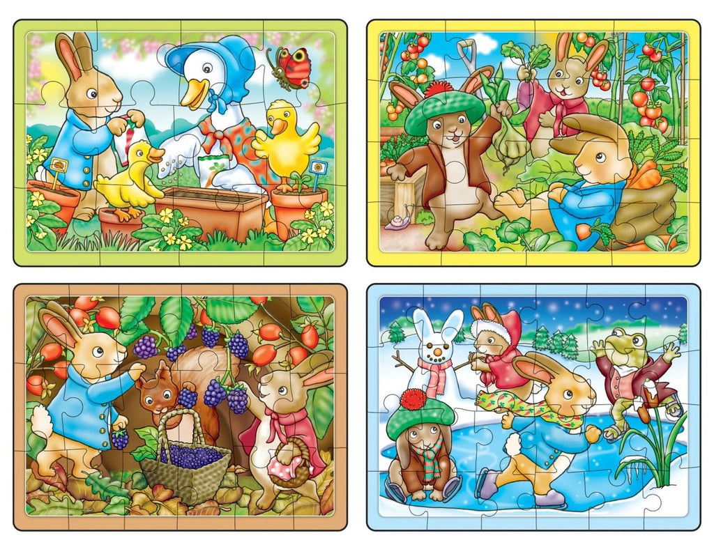 Orchard: Peter Rabbit - 4-in-a-Box Puzzles (12,16,18,24pc Jigsaws)