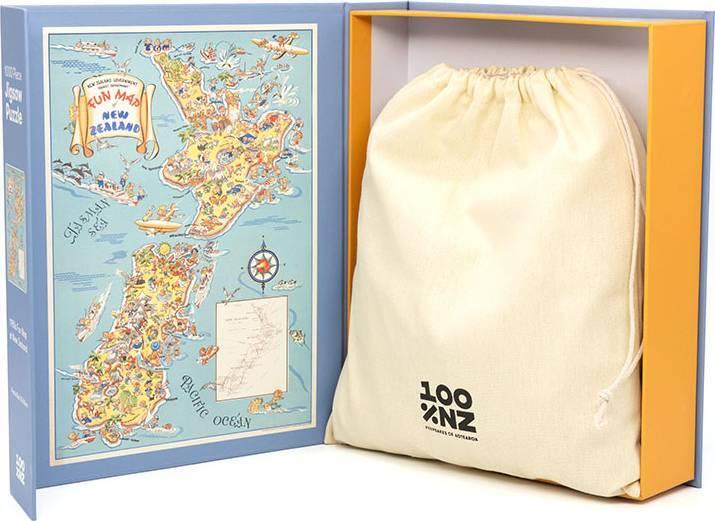 100%NZ: 1950s Fun Map Puzzle (1000pc Jigsaw)