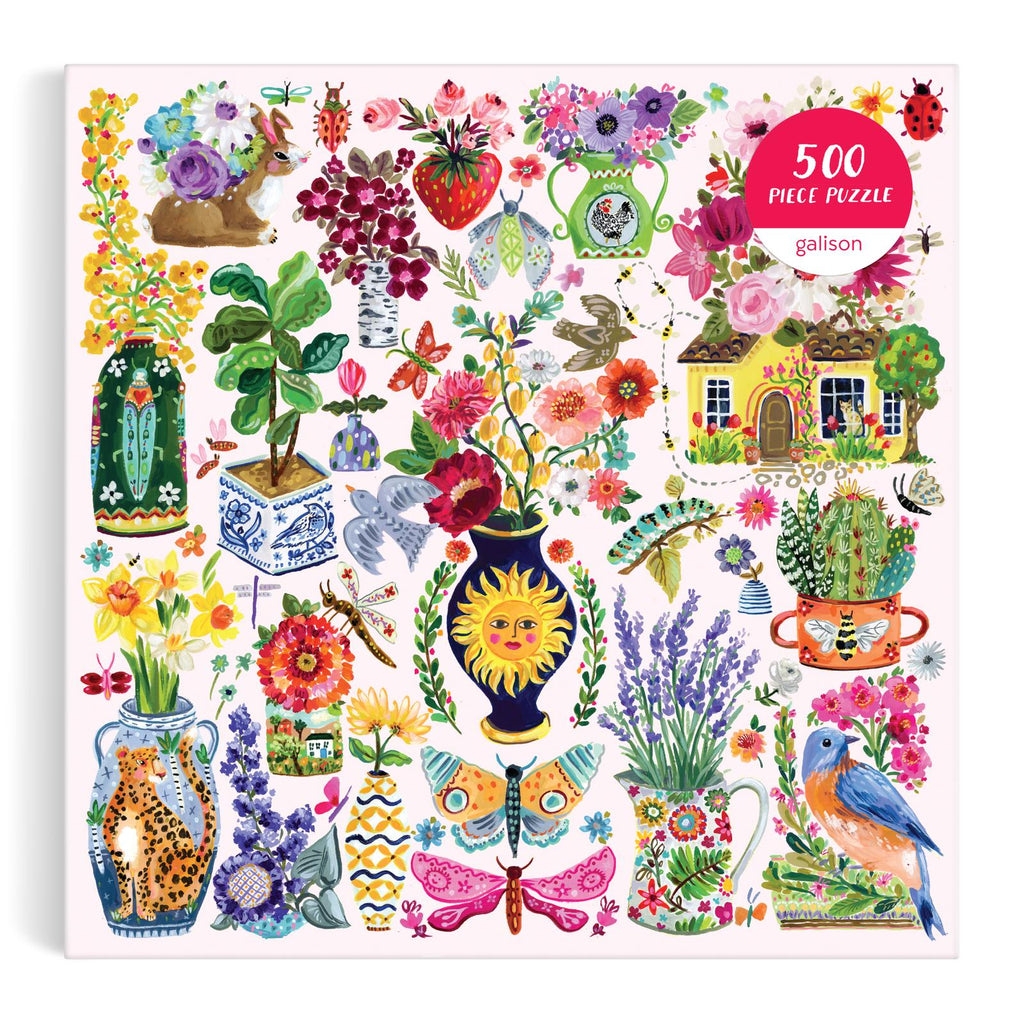 Galison: August Wren Buzzy Bouquets - 500 Piece Puzzle