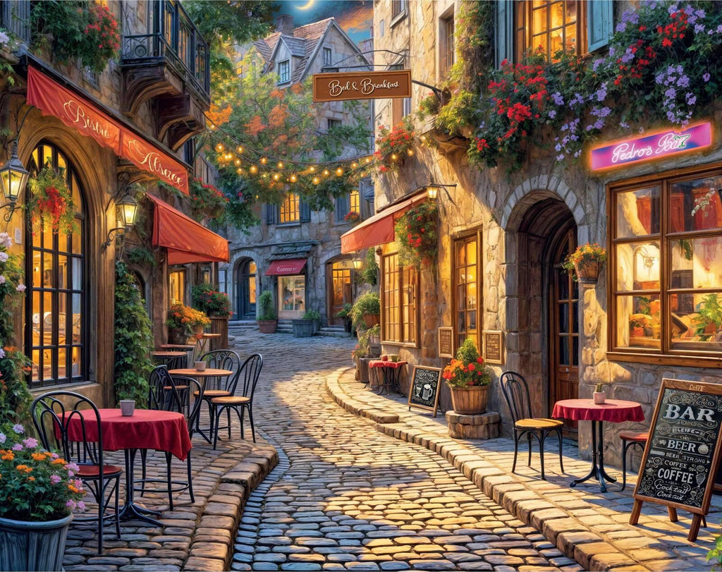 Hinkler: Mindbogglers Artisan - Cafe Nights Puzzle (1000pc Jigsaw)