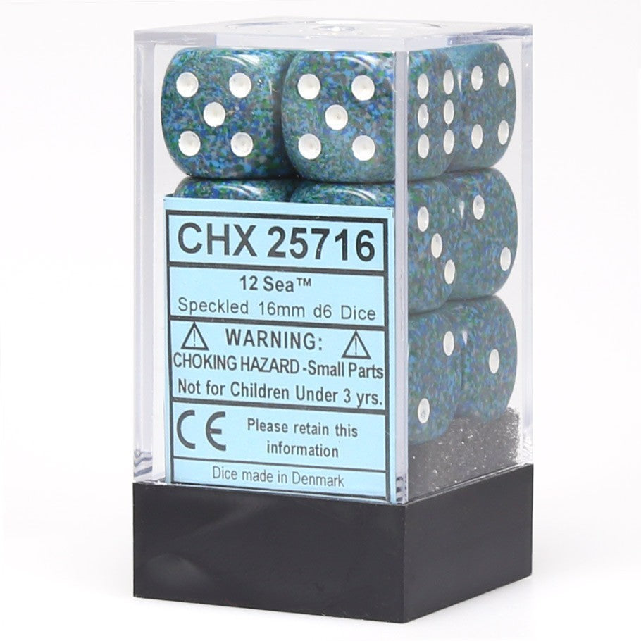 Chessex: D6 16mm Speckled Dice - Sea