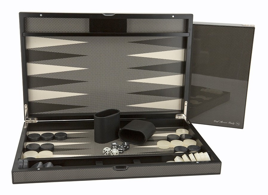 Dal Rossi: Carbon Fibre Backgammon Set (18")