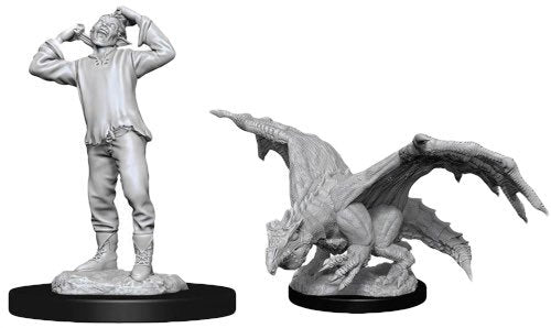 D&D Nolzur's Marvelous Miniatures - Green Dragon Wyrmling & Afflicted Elf