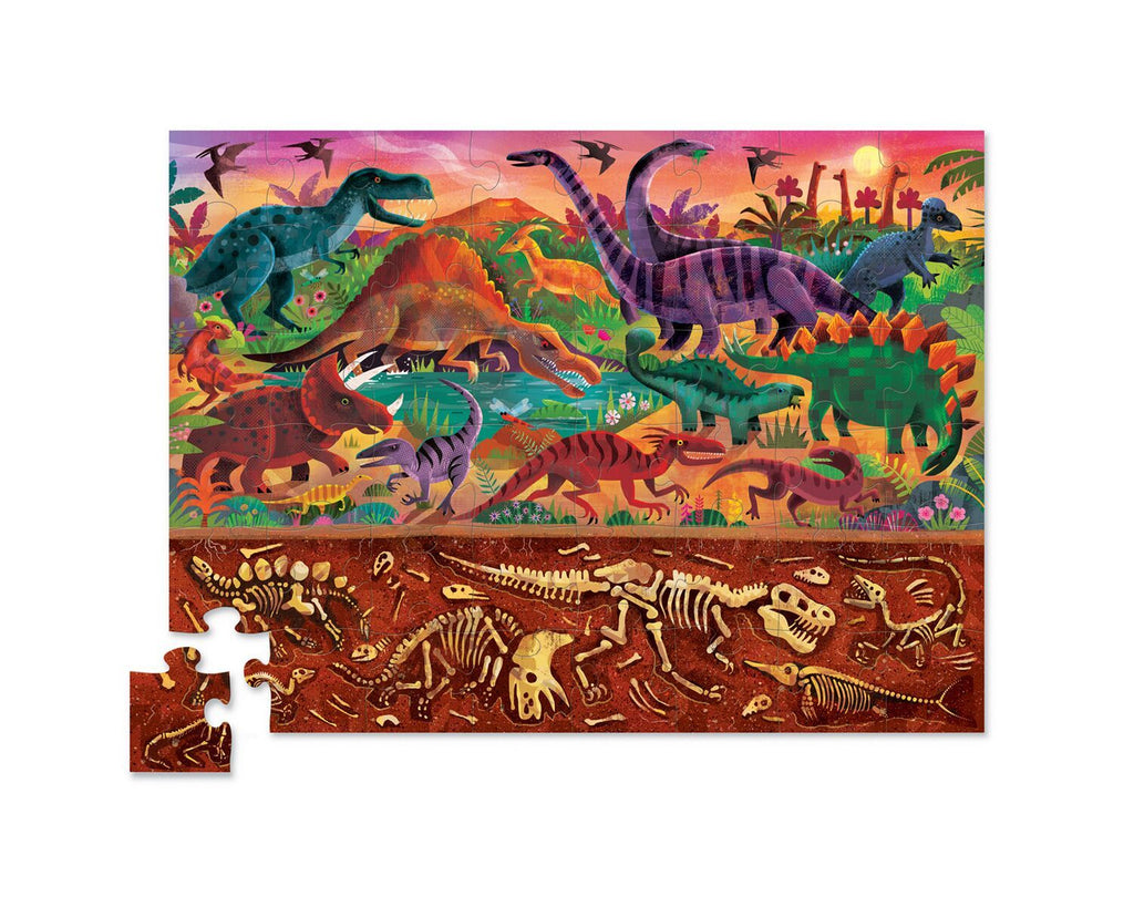 Crocodile Creek: Above & Below Puzzle - Dinosaur World (48pc Jigsaw)