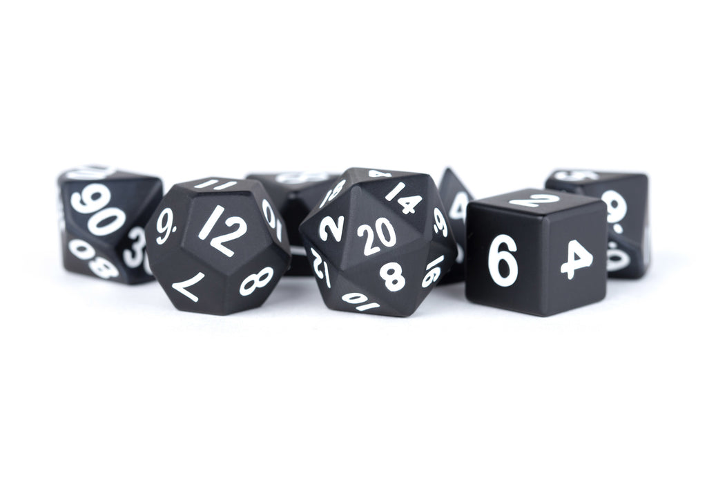 MDG: Metal Dice - Black 16mm Poly Set