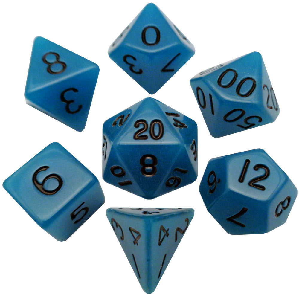 MDG: Resin Dice - Glow Blue 16mm Poly