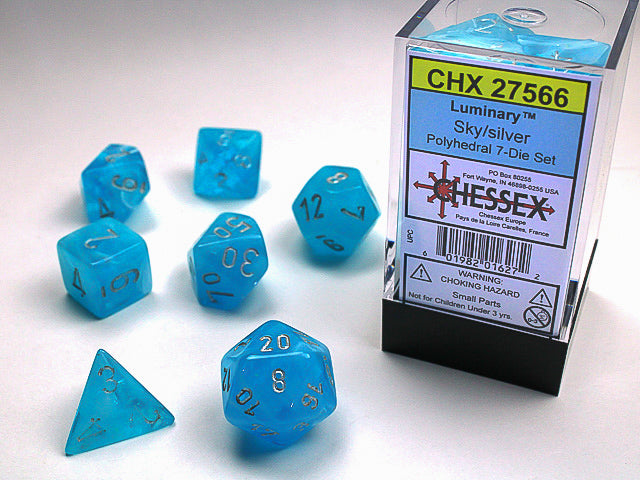 Chessex: Luminary Sky w/silver Signature Polyhedral 7-Die Set