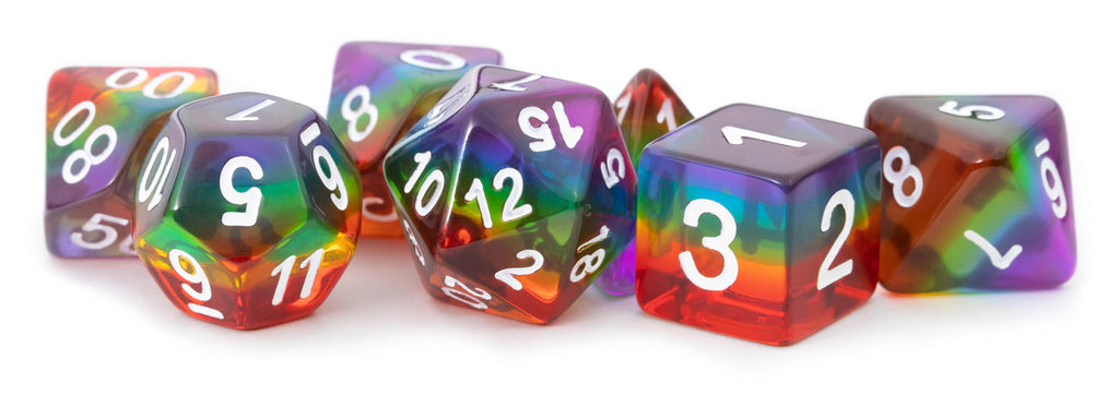 MDG: Resin Polyhedral Dice Set - Translucent Rainbow