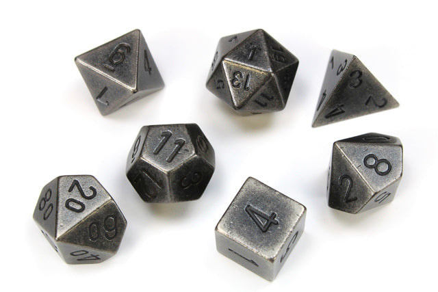 Chessex: Metal Polyhedral 7-Die Set - Dark Metal