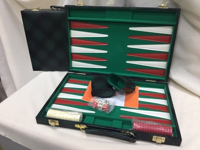 Backgammon: Green Checkered Vinyl (15inch)