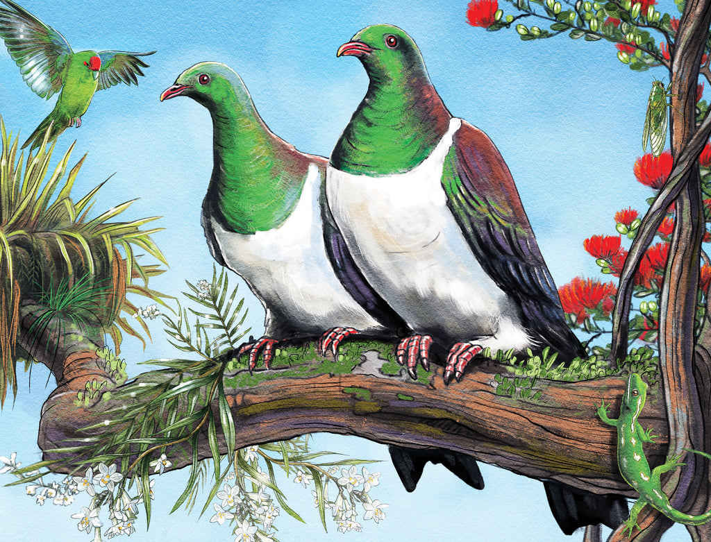 Treasures of Aotearoa: Pohutukawa & Kereru (300pc Jigsaw)