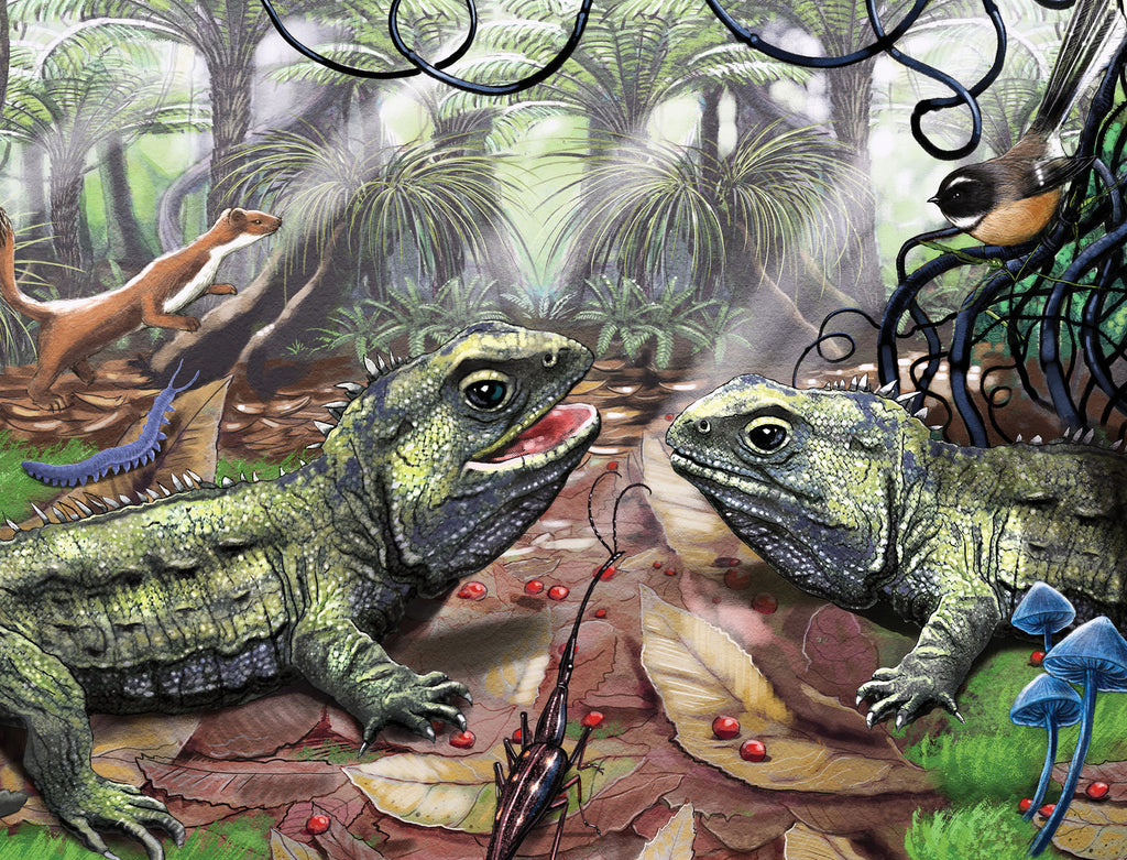 Treasures of Aotearoa: Tuatara Twosome (300pc Jigsaw)