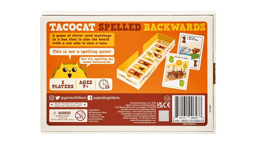 Tacocat Spelled Backwards (by Exploding Kittens)
