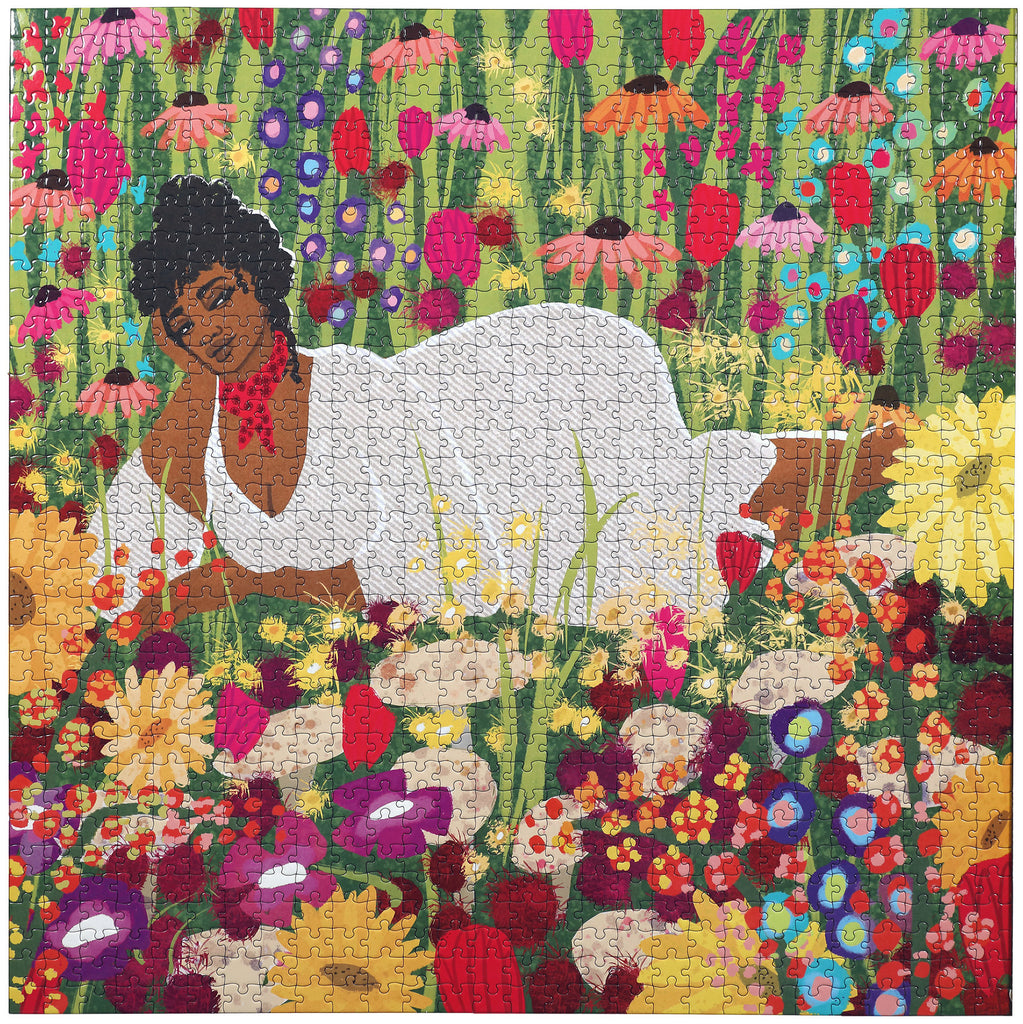 eeBoo: Woman in Flowers (1000pc Jigsaw)