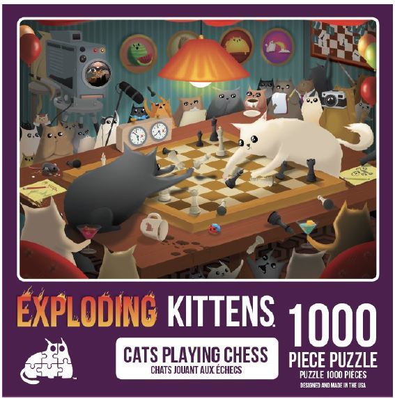 Exploding Kittens: Cats Playing Chess (1000pc Jigsaw)