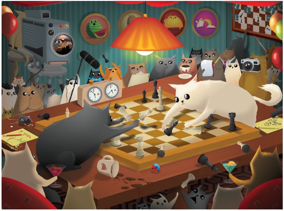 Exploding Kittens: Cats Playing Chess (1000pc Jigsaw)